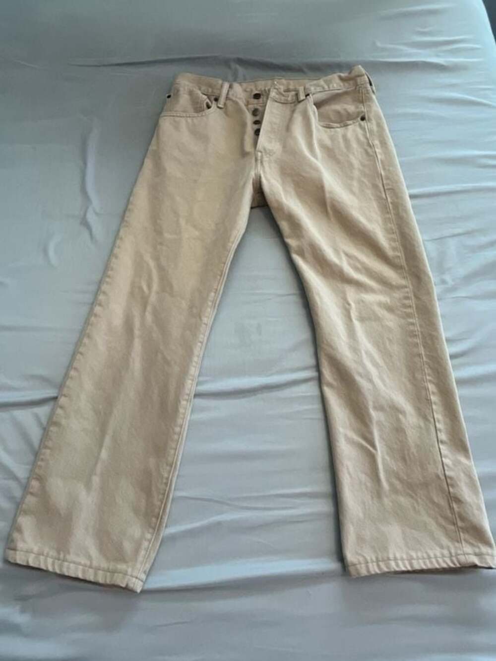 Levi's 501 Original Fit Straight Leg Jeans in Tan